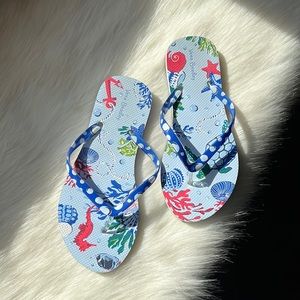 Vera Bradley kids nautical flip flops